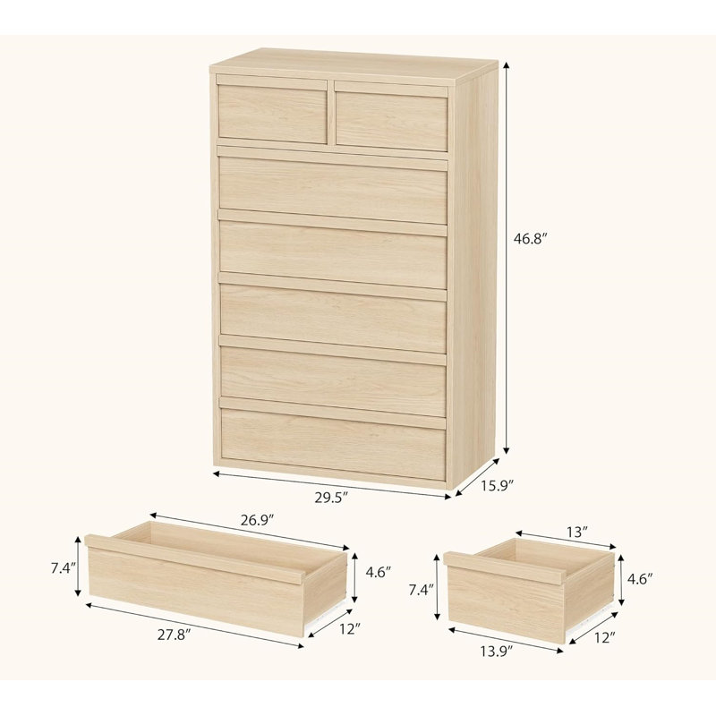 74.9cm W 7 - Drawer Chest of Drawers