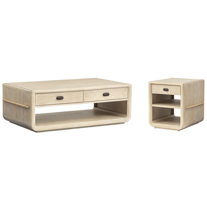 Table basse rectangulaire avec table de bout, 2 pièces: table basse, table de bout
