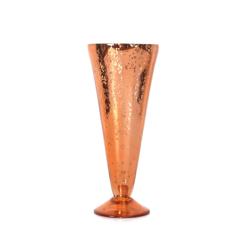 Vase de plancher en verre intérieur / extérieur Sherrell, H 7 po x l 3,5 po x P 3,5 po, Cuivre