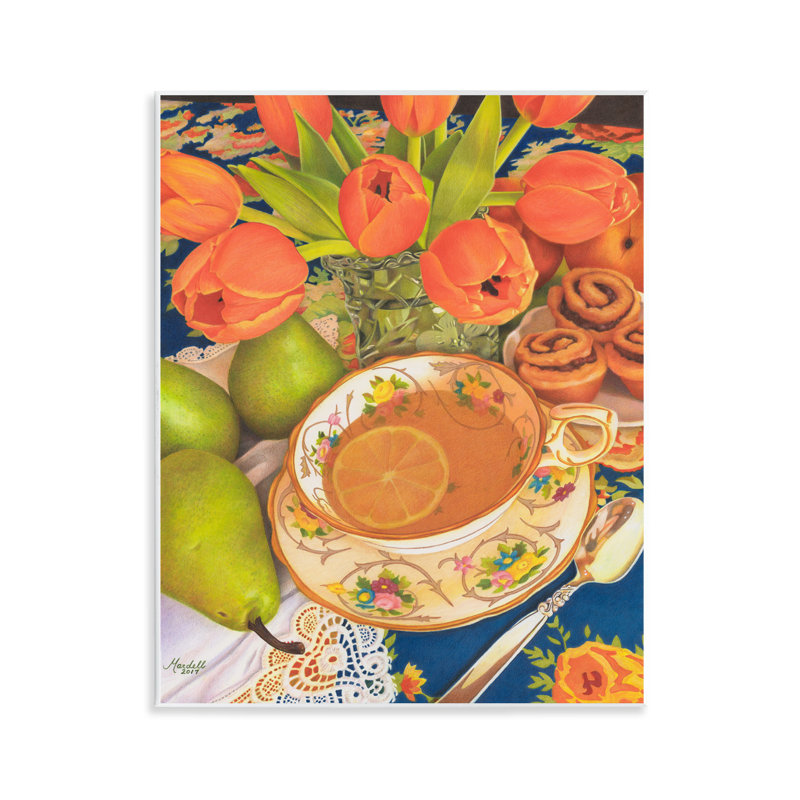 «Tea with Orange Tulips» par Mardell Schuster