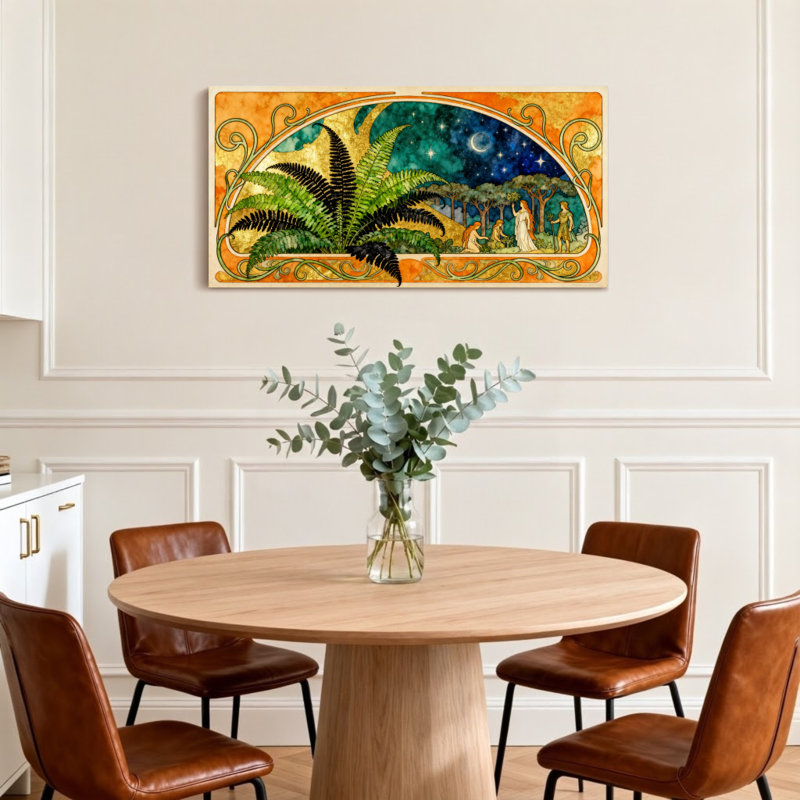 Cadre d'œuvres d'art Fashion Ferns Trees Stars, H 24 po x l 48 po