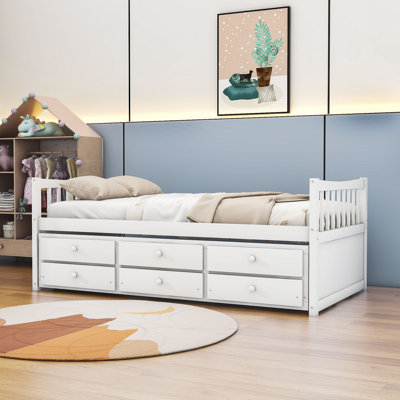 Marlar 3 Drawers Wooden Daybed with Trundle