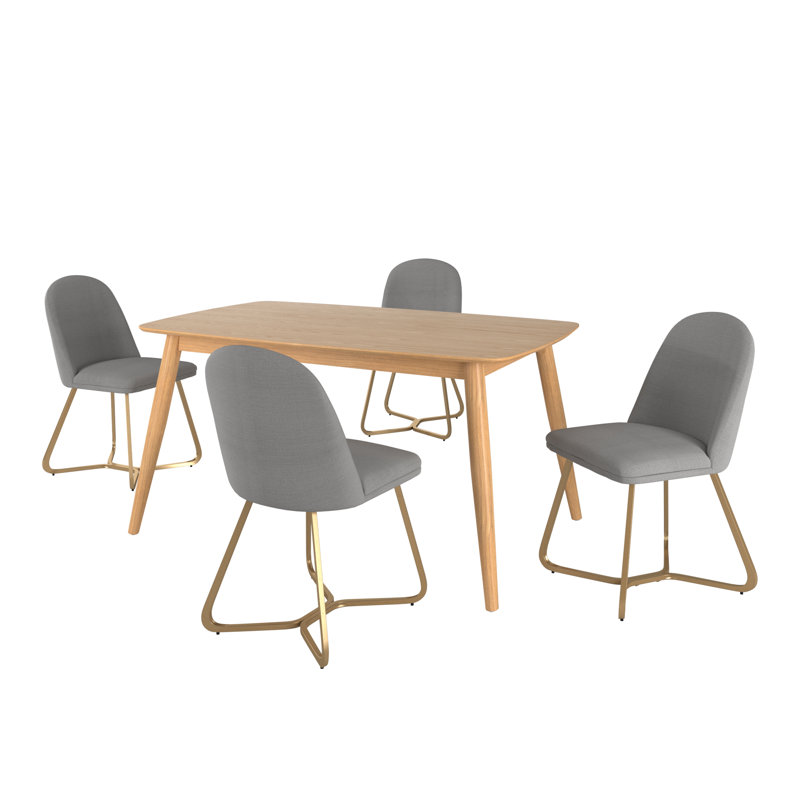 Ensemble de salle à manger Colson, Tanné, Bleu, H 29,33 po x l 59,06 po x P 35,44 po