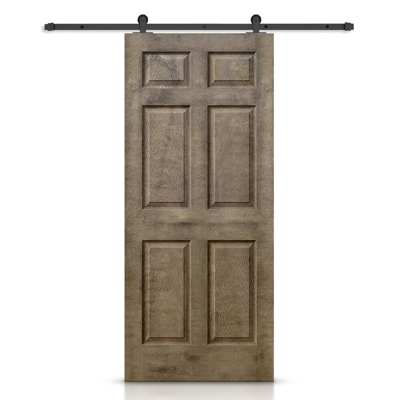 Porte standard lambrissée en bois manufacturé, 30 po x 80 po, Brun rétro