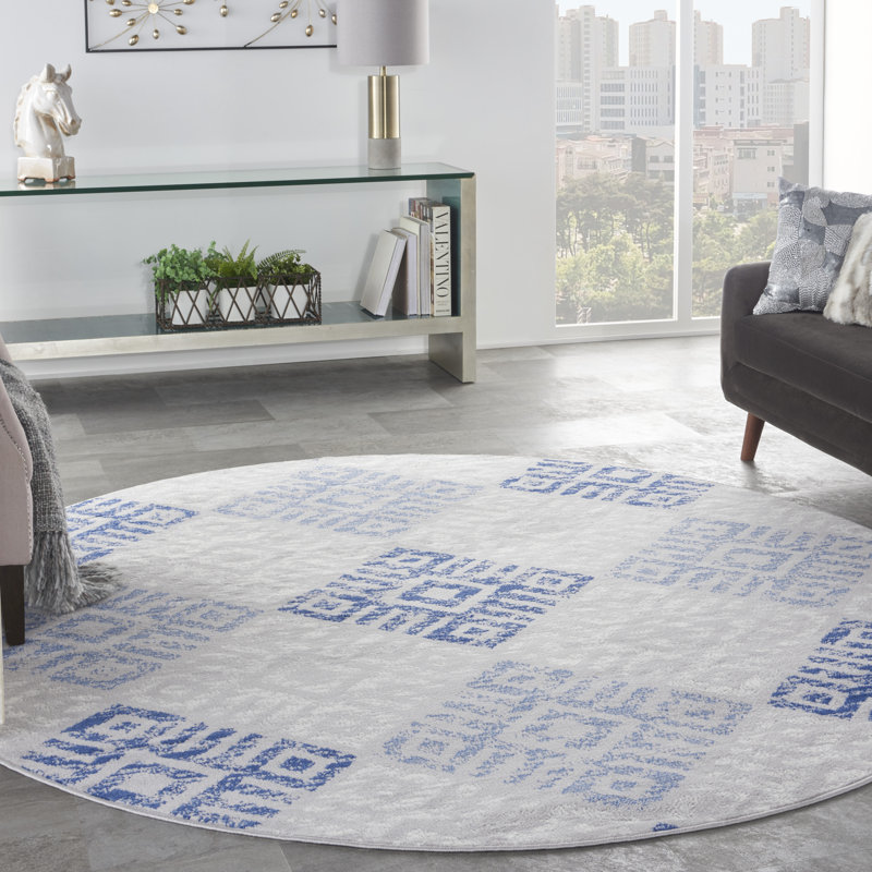 Geometric Indoor Rug, Round 8'