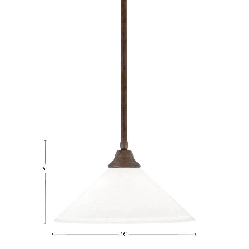Luminaire suspendu à n'importe quelle tige, Mousseline blanche, Bronze foncé , H 7,5 po x l 13 po x P 13 po