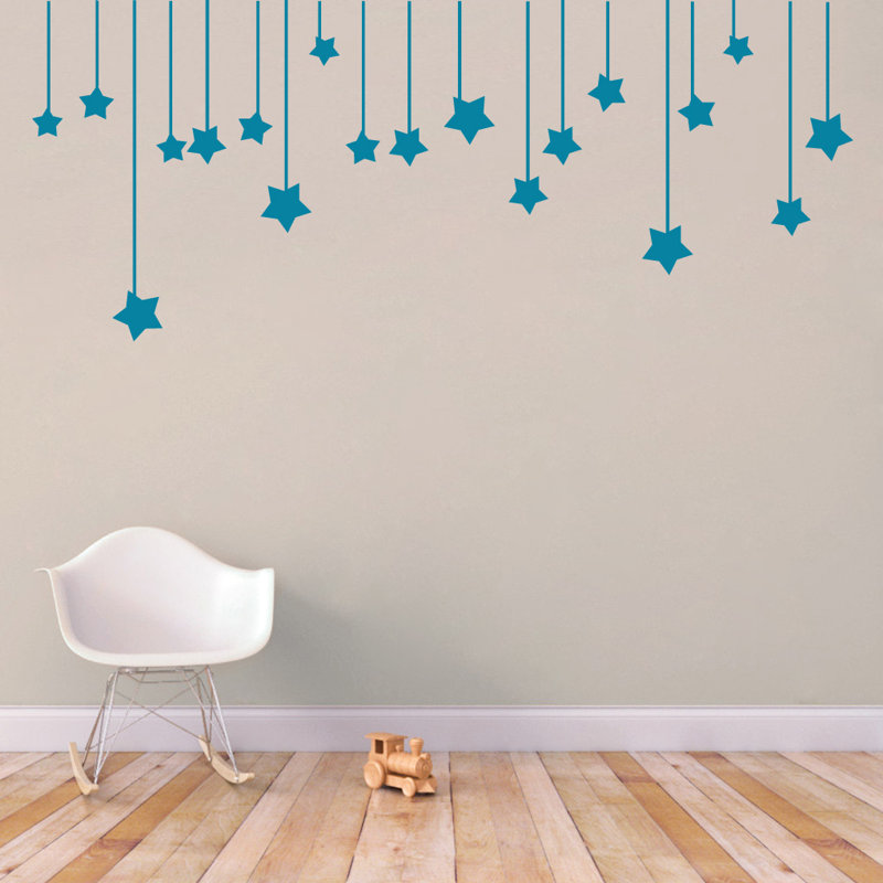 Abstract Non-Wall Damaging Wall Decal, Teal