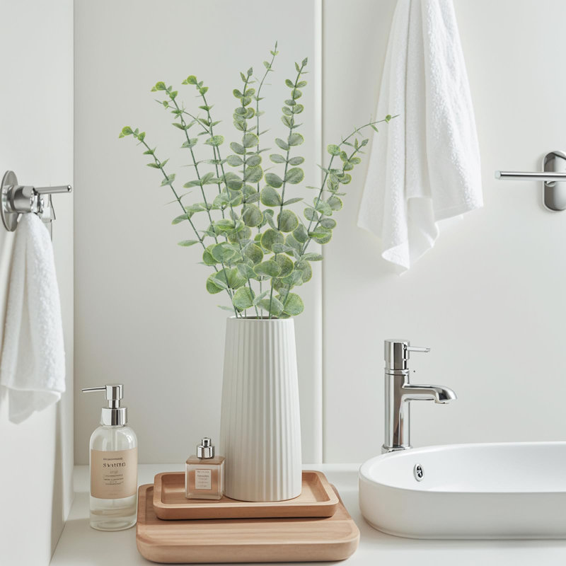 20 pièces de tiges d'eucalyptus fausses fleurs