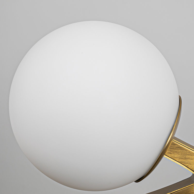 8-Light Sputnik Modern Linear Glass Bubble Chandelier, Blanc, Brushed Gold