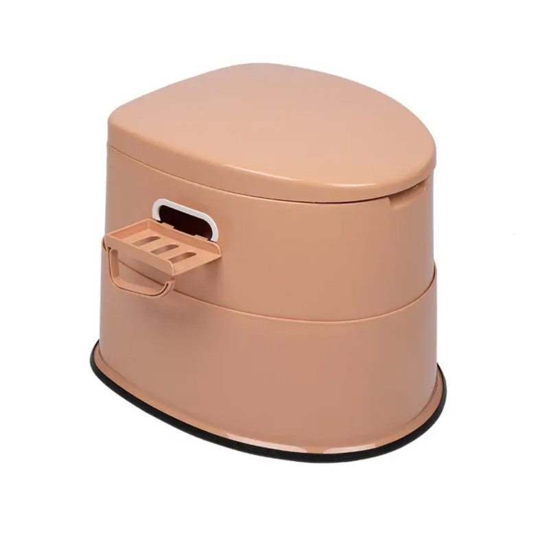 Portable Toilet 18 Inch L X 15.5 Inch W X 15.7 Inch H Indoor Outdoor Commode Detachable Inner Bucket And Removable Paper Holder With Brush And 2 Trash Bags, Lightweight & Compact For Camping, Boat, Van, Emergency Use