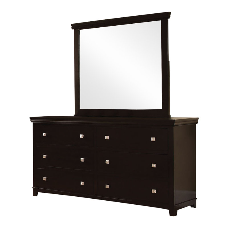 Tussey 6 Drawer 58" Double Dresser, Espresso
