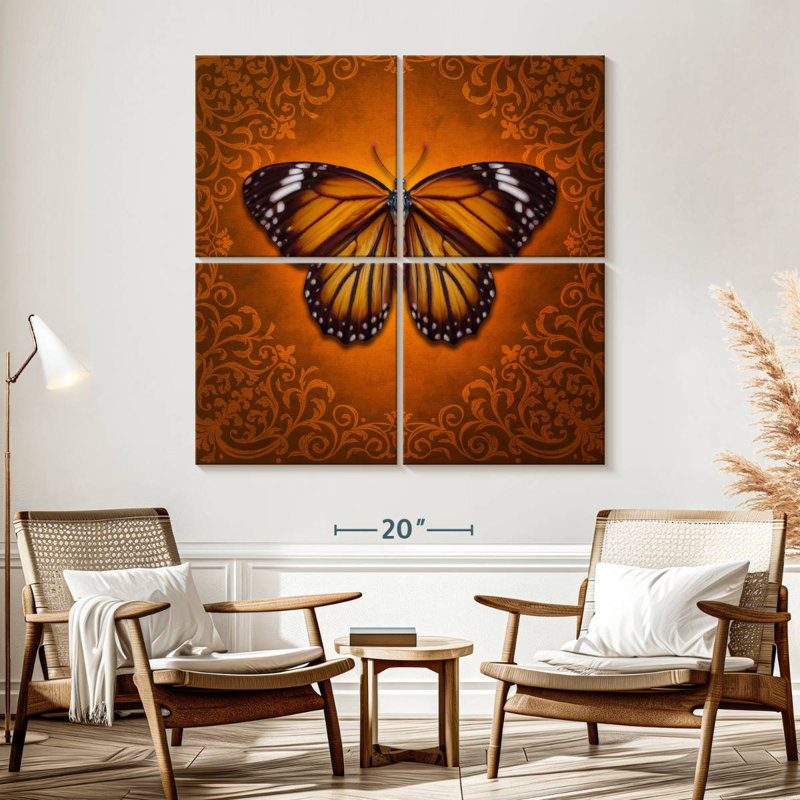 Brampt Ornate Monarch Butterfly, 57" H x 57" W