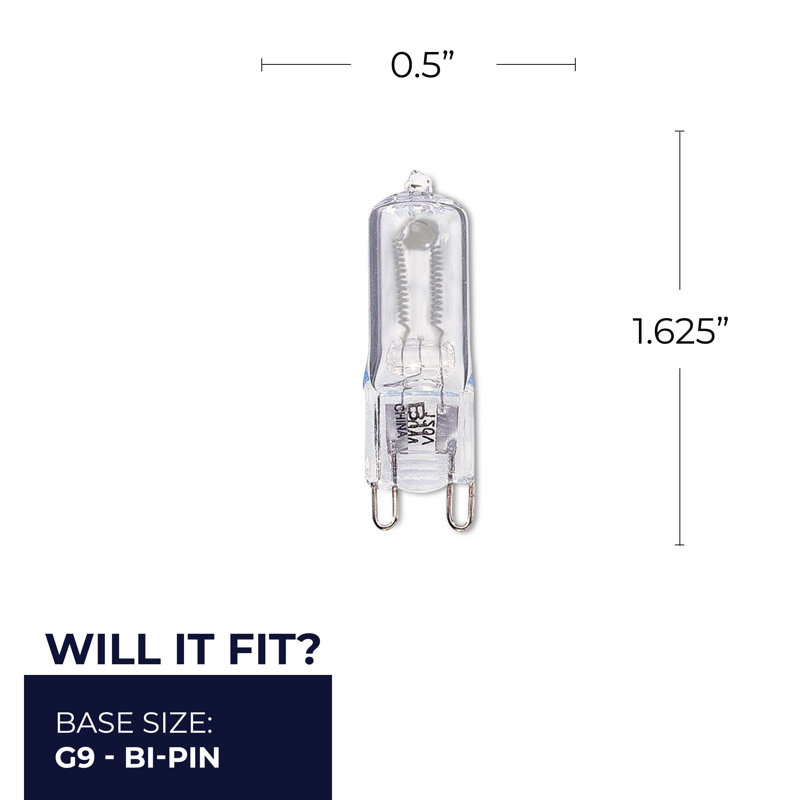 G9 ampoule halogène à ampoule à intensité variable, 50W, 950