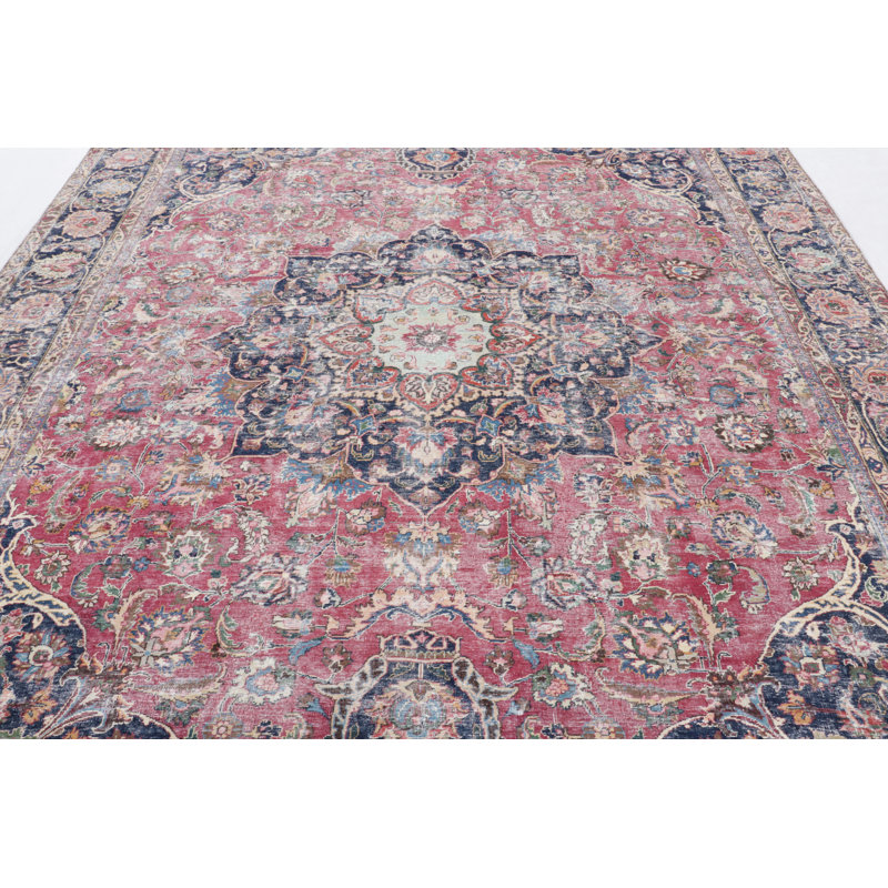 Distressed One-of-a-Kind 8'11X11'9 Hand Knotted Area Rug