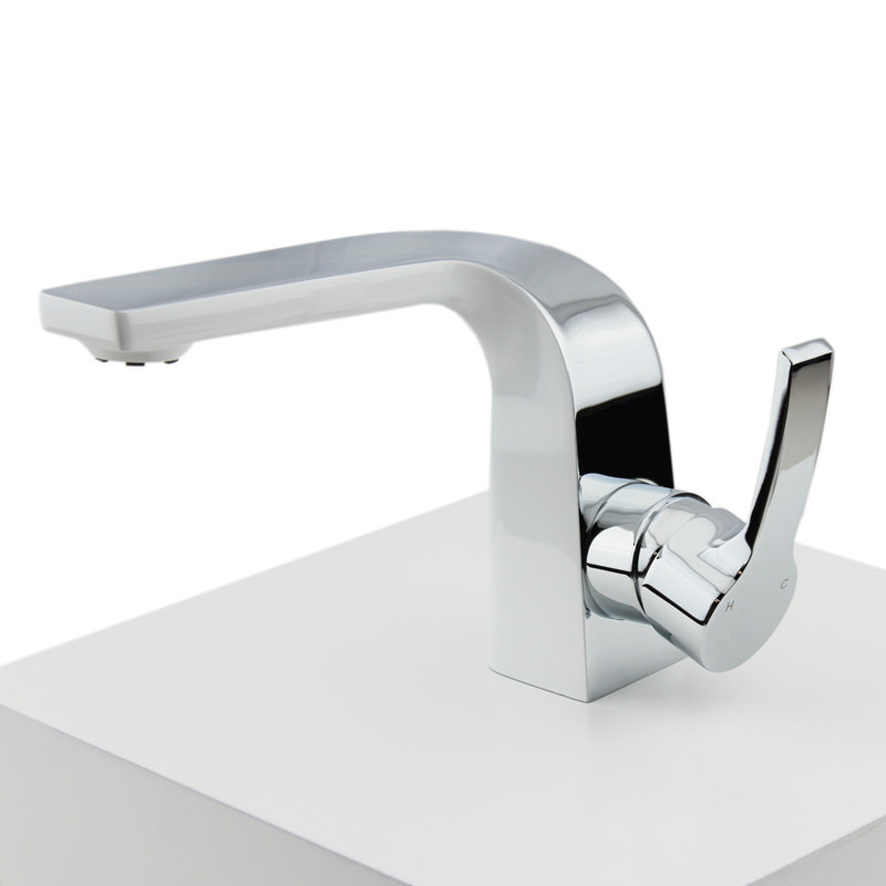 Single-handle Bathroom Faucet, White/Chrome