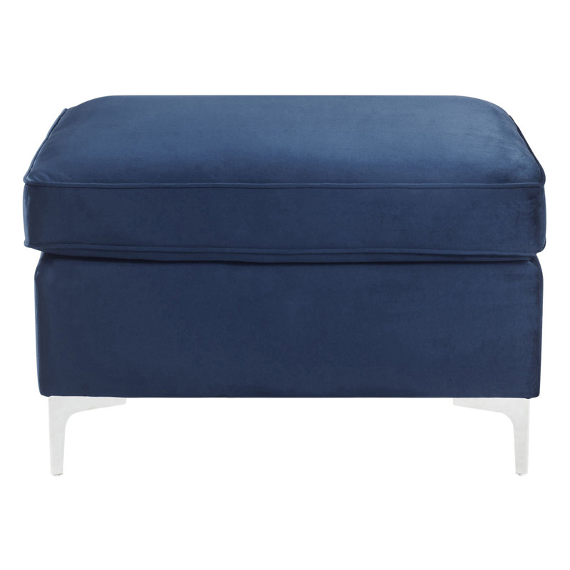 Blue Rectangle Ottoman, Blue