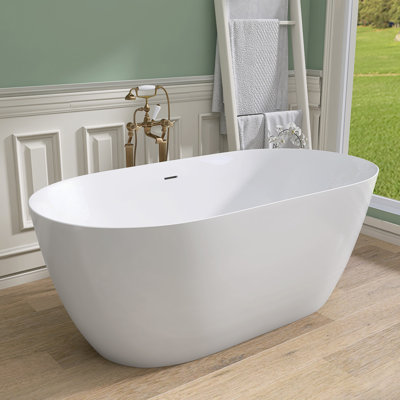 GETPRO 51'' x 28'' Freestanding Soaking Acrylic Bathtub | Wayfair