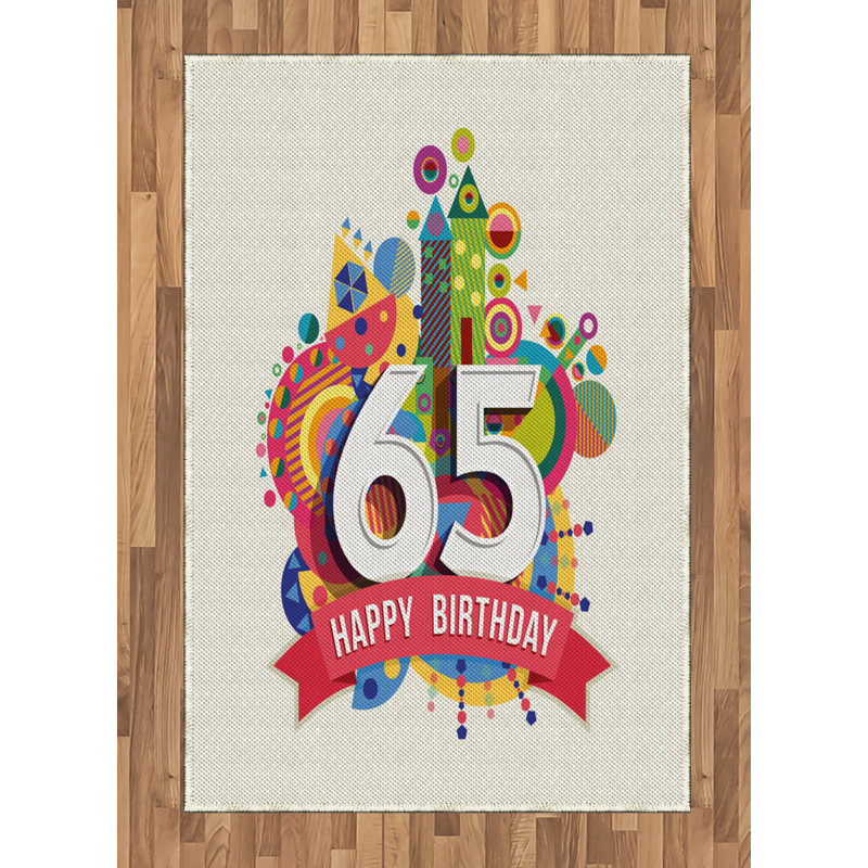 Tapis décoratif coloré en fibres de polyester à haute densité, Rectangle— 4 pi x 5 pi 8 po