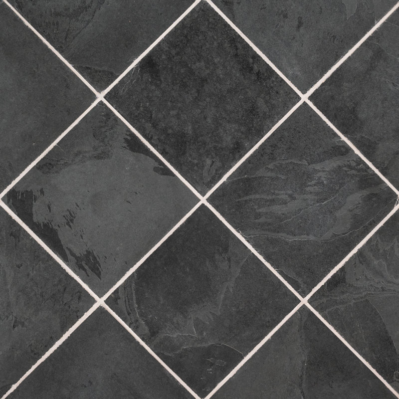 Camden 12 in. x 12 in. Gauged Slate Floor and Wall Tile, Charcoal