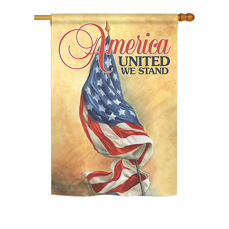 Drapeau de maison en polyester à 2 côtés america united, H 40 po x l 28 po