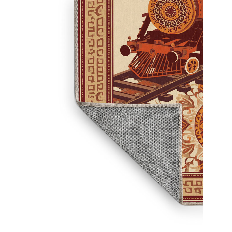 Tapis oriental brun / beige Glendale lavable à la machine, 8 x 12