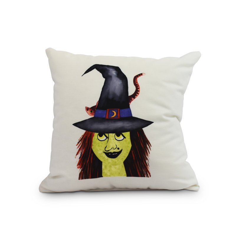 Witches Brew Reversible Throw Pillow, 20" x 20", White