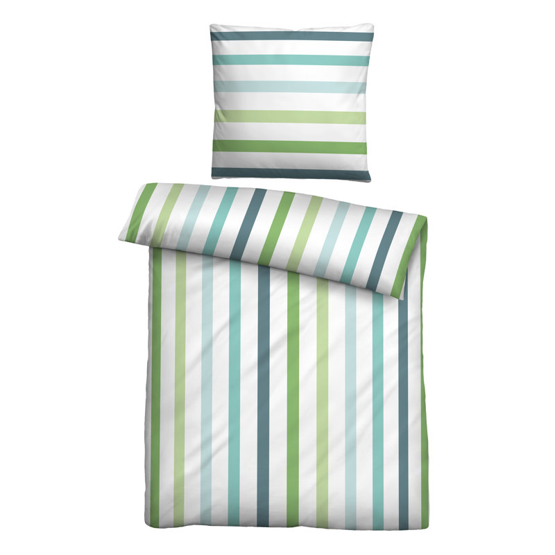 Striped Duvet Cover Set, Single - 1 Pillowcase (80 x 80 cm)