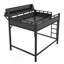 Lit mezzanine double en métal avec tablettes de rangement, panneau perforé, ports USB et DEL, cadre de lit robuste et peu encombrant noir-1520732728