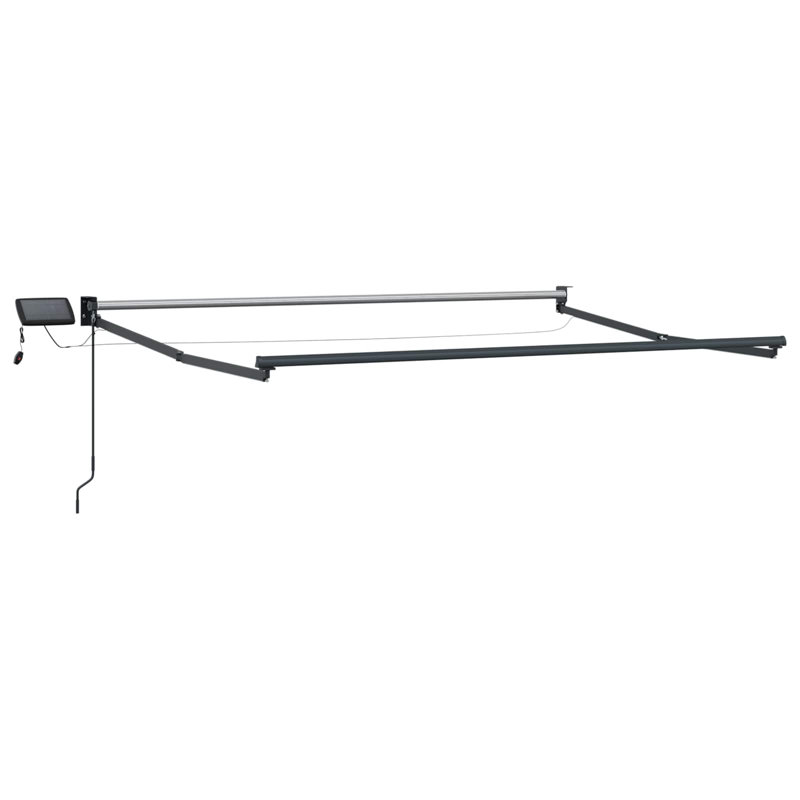 VidaXL Polyester Cover Retractable Patio Awning, 165cm H x 400cm W x 300cm D, Black/Taupe