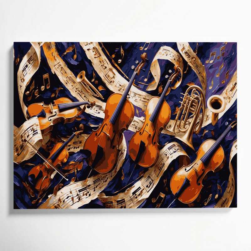 Art mural sur toile mauve Music Music, H 11 po x l 14 po