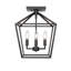 Plafonnier semi-encastré 4 lumières noir mat-1606109873