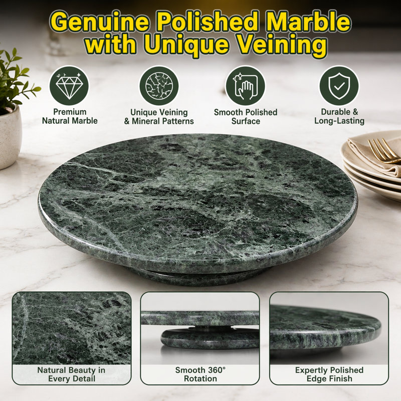 Red Barrel Studio® Pearson Marble Lazy Susan