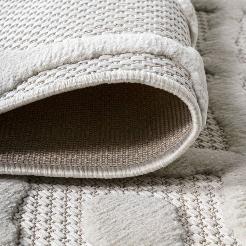 Tapis ivoire intérieur / extérieur Annalee, Rectangle 3 pi 11 po x 6 pi