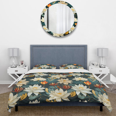 Zen Oasis Of Calm Mediation - Ensemble de housse de couette botanique - Polyester en microfibre