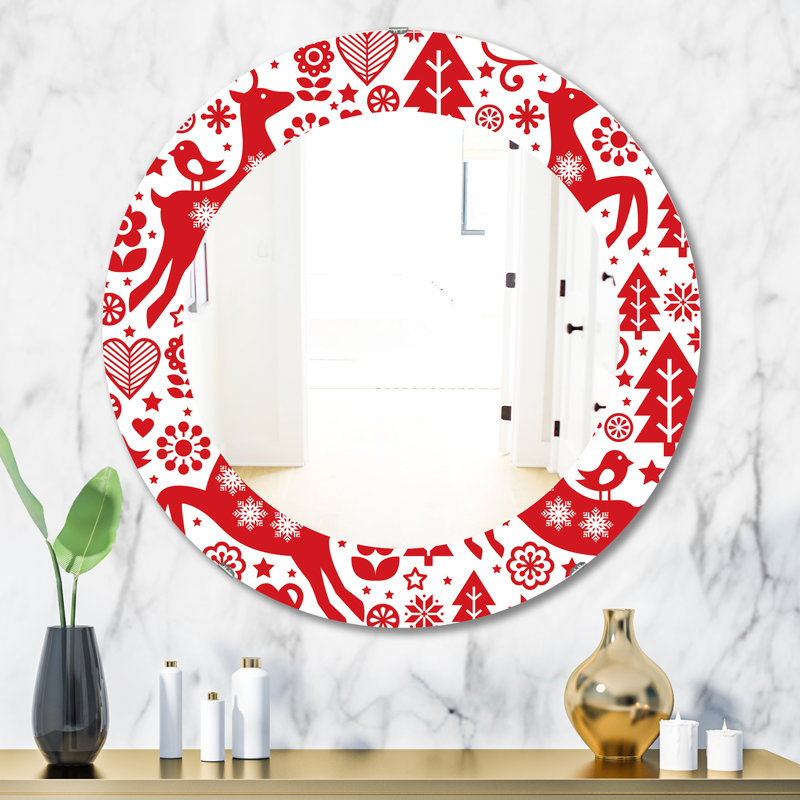 Miroir d'appoint mural Christmas II, H 23,6 po x l 23,6 po