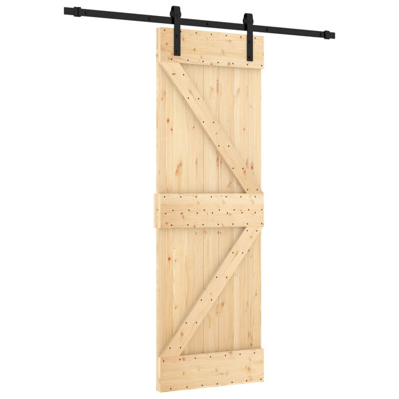 Porte coulissante avec quincaillerie Vidaxl, 27,6 po x 82,7 po