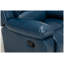 Fauteuil inclinable à bascule Charlotte en similicuir bleu marine, avec mécanisme en acier et structure en bois