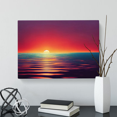 Mysterious Ocean Sunset - Wrapped Canvas