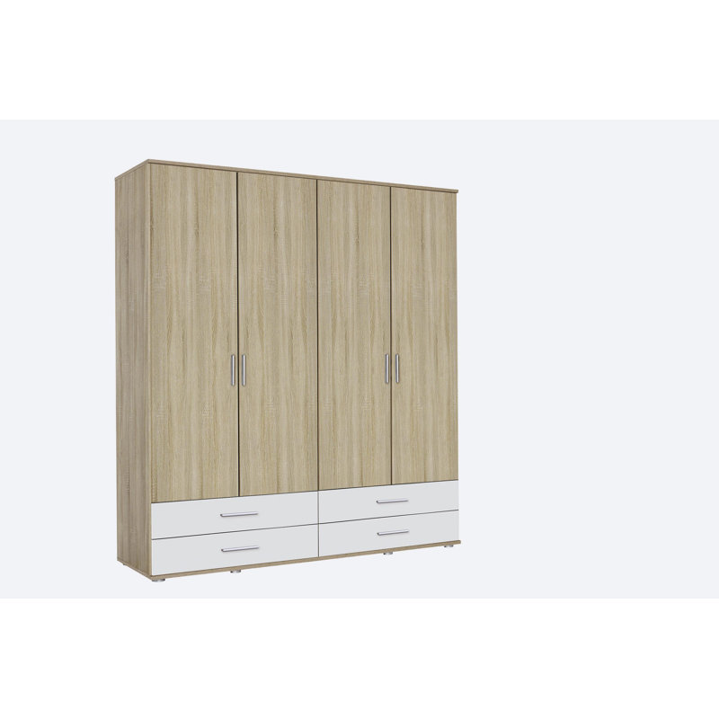 Rasant 4 Door Wardrobe, Sonoma Oak/Alpine White