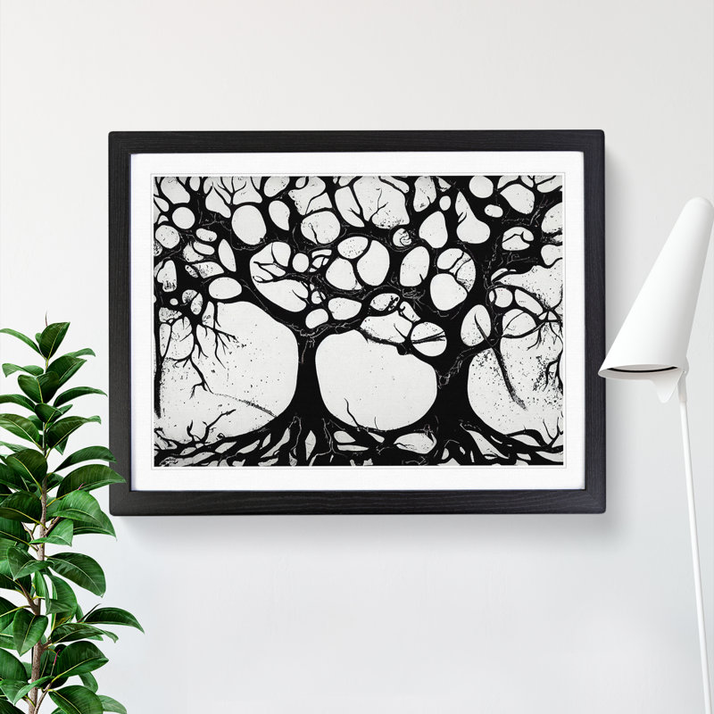Cosmopolitan Trees - Framed Print, Black, 46cm H x 64cm W x 2cm D