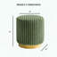 Tabouret d'appoint capitonné Channel - Tissu semblable à de la fourrure - Base en acier inoxydable-1334154833