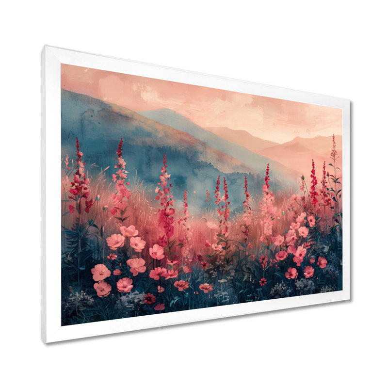 Aquinnah - Lupin, art mural, H 12 po x l 20 po x P 1 po, Toile encadrée blanche avec une seule photo