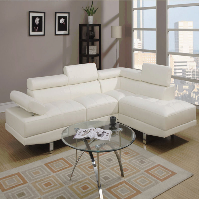 Canapé modulaire en similicuir blanc