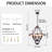 24" 6 - Light Dimmable Geometric Chandelier