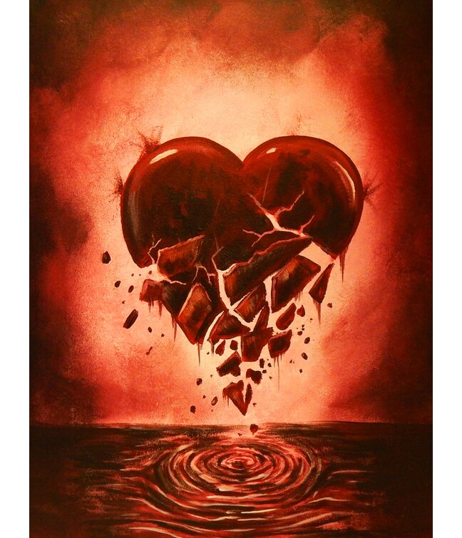 Love Lost Broken Heart On Canvas Print