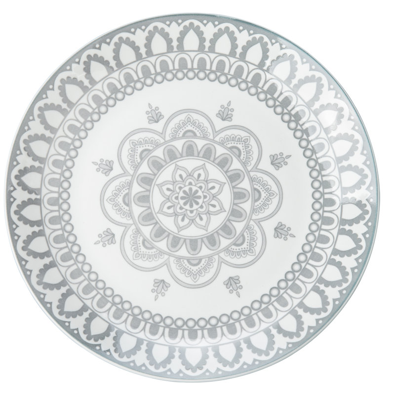 Gray and White Ceramic 20-Piece Dinnerware Set for 4
