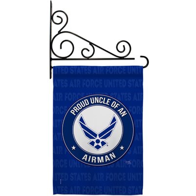 Proud Uncle Airman 2-Sided Polyester 18.5 x 13 in. Flag Set -  Breeze Decor, BD-MI-GS-108595-IP-BO-03-D-US20-AF