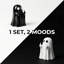 2 Pack Cute Finger Ghost Figurine, Cute Ghost Flipping Off Statue, Black And White Resin Halloween Decor For Desk, Funny Spooky Office Knick Knacks, Sassy Ghost Gifts For Home Shelf Bedroom