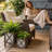 Farmhouse Wood and Galvanized Metal Planter Box Set of 2 with Stand, Brown-1980214209