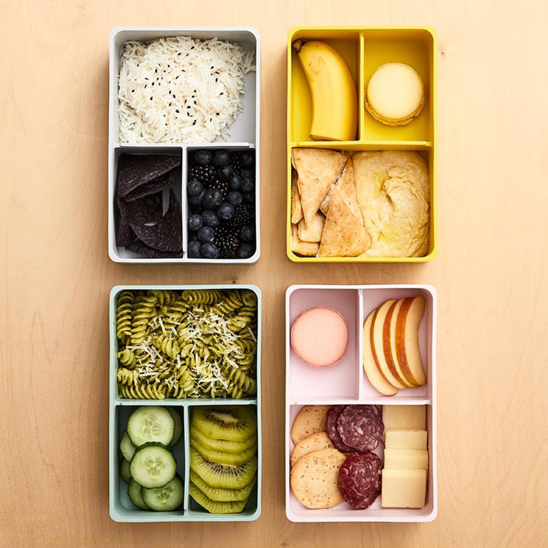 3 boîtes à bento en silicone pour enfants - contenant de nourriture - lama